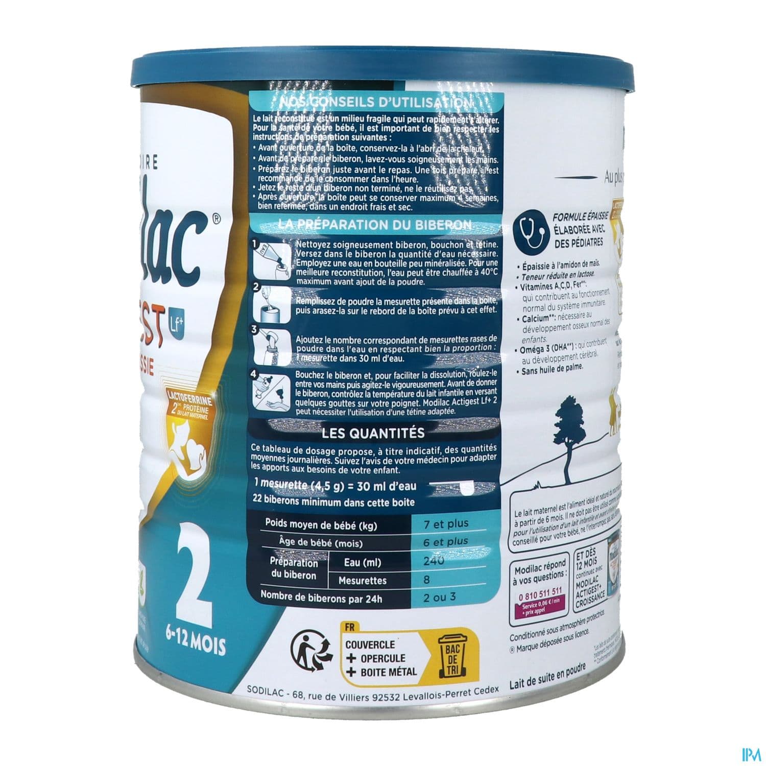 MODILAC ACTIGEST LF+ 2 800G