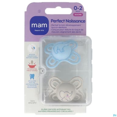 SUCET MAM PERFECT SIL 0-2M X2