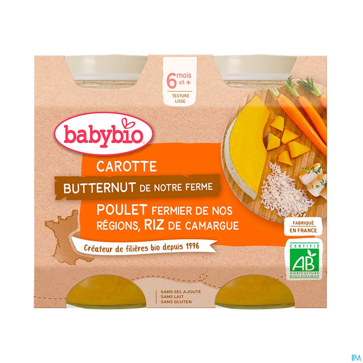 Babybio Carotte Courge Poulet 200g X2 — Pharmacie du Pilori
