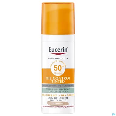Eucerin Sun Oil Control Gel Creme Spf50+ Toucher Sec Teinte 50ml