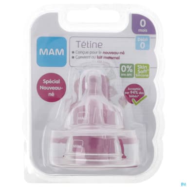 TETINE MAM SILK DEBIT 0 SILIC X2
