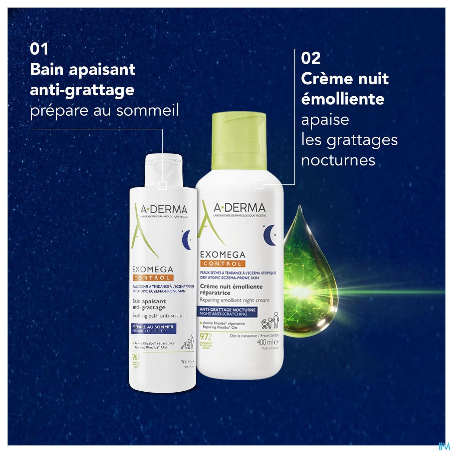 A Derma Exomega Control Creme Nuit Emolliente Reparatrice 200ml