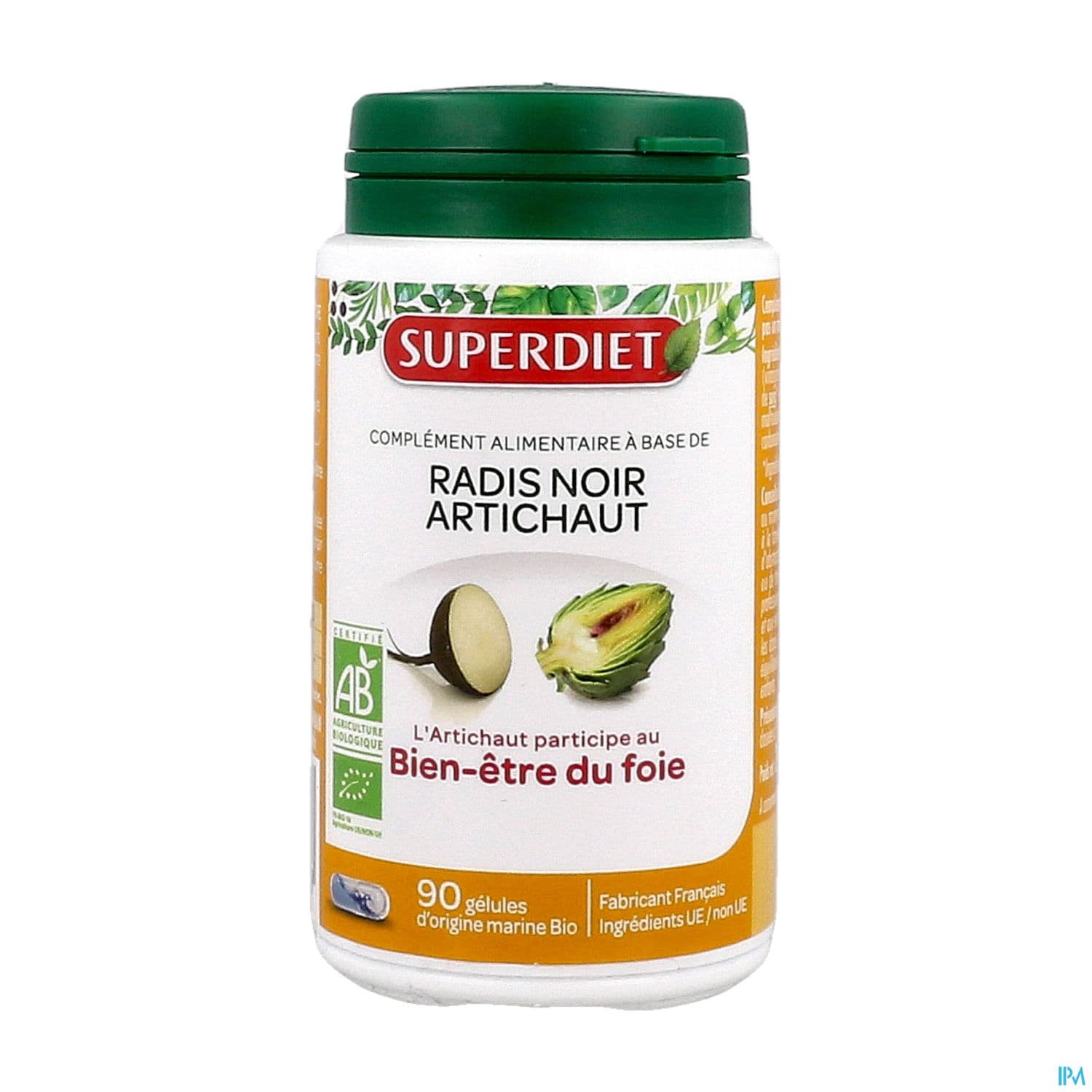 Superdiet Radis Noir Artichaut Bio Gelule 90 — Pharmacie Pharmavance Auteuil