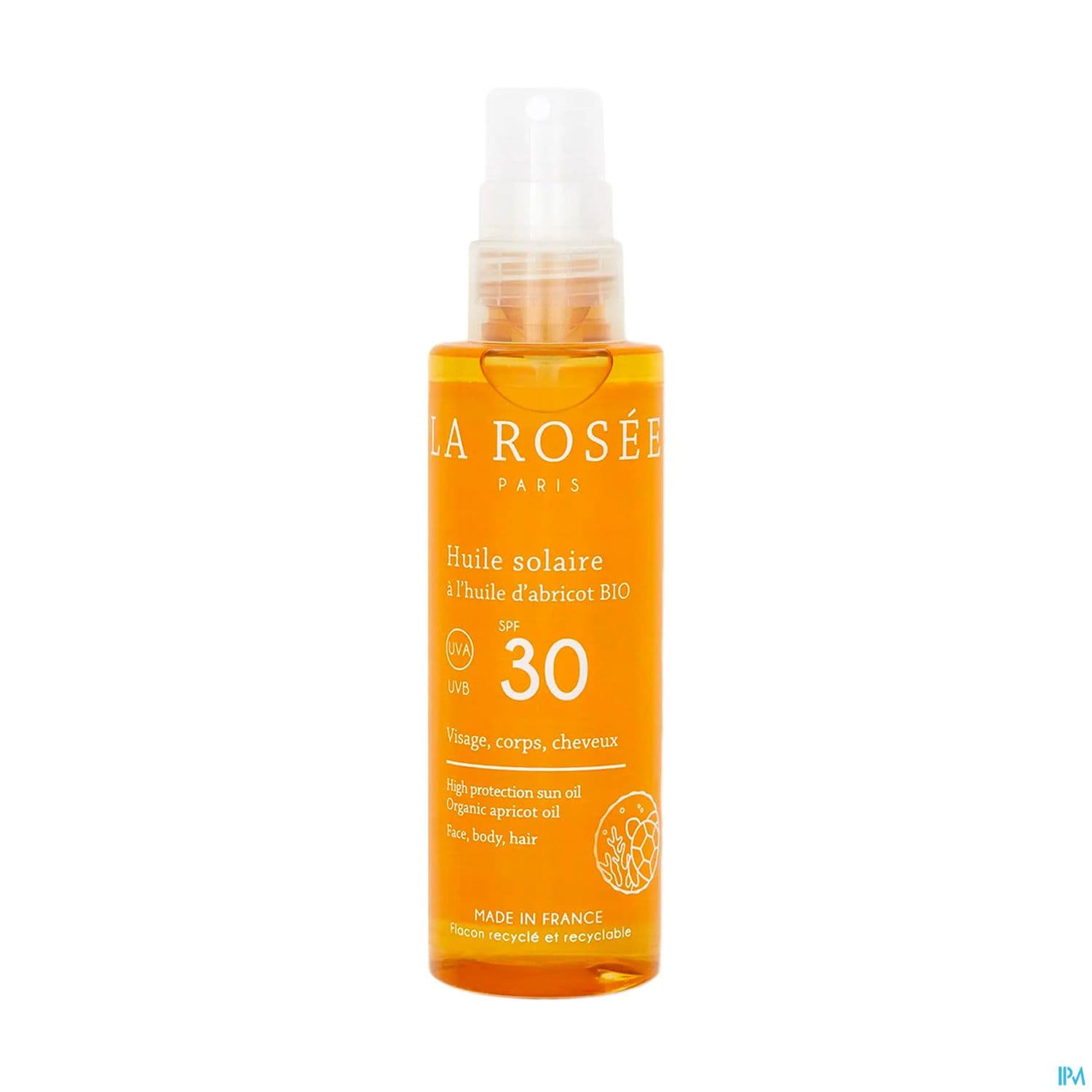 La Rosee Huile Solaire A l'huile D'abricot Bio Spf30 150ml