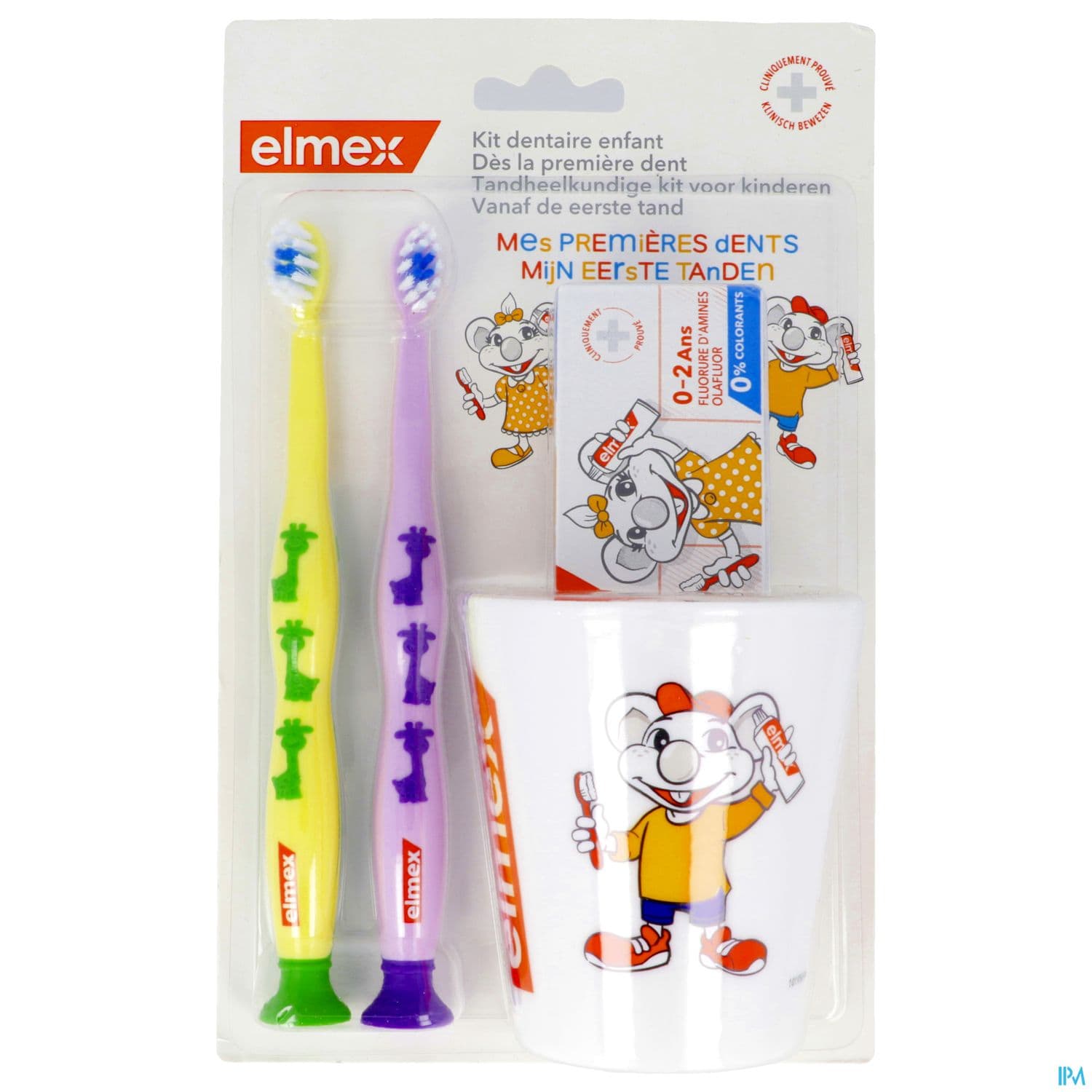 Elmex Debutant Brosse A Dents 0/3ans X2 + Dentifrice 50ml + Gobelet