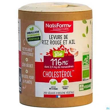Nat Et Form Ecoresponsable Levure De Riz Rouge Et Ail Bio Gelule Vegetale 200