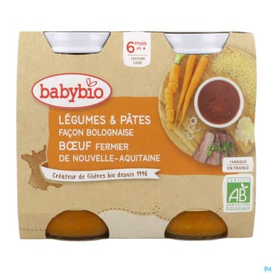 BABYBIO MENU LEG/PATE BOLO 2X200G