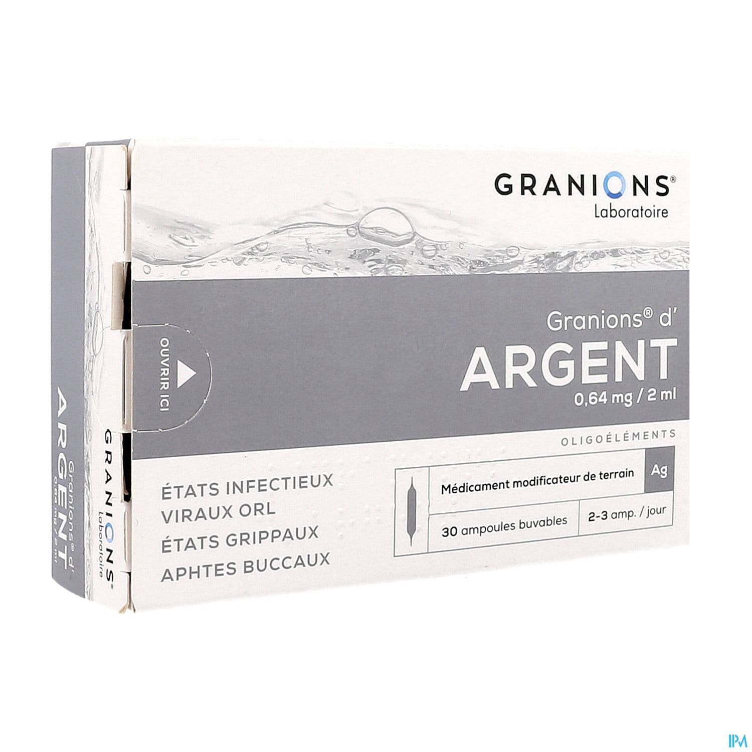 Granions Argent 0mg64/2ml Solution Buvable Ampoule 2ml 30