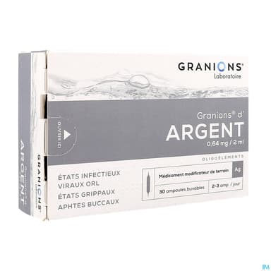 Granions Argent 0mg64/2ml Solution Buvable Ampoule 2ml 30