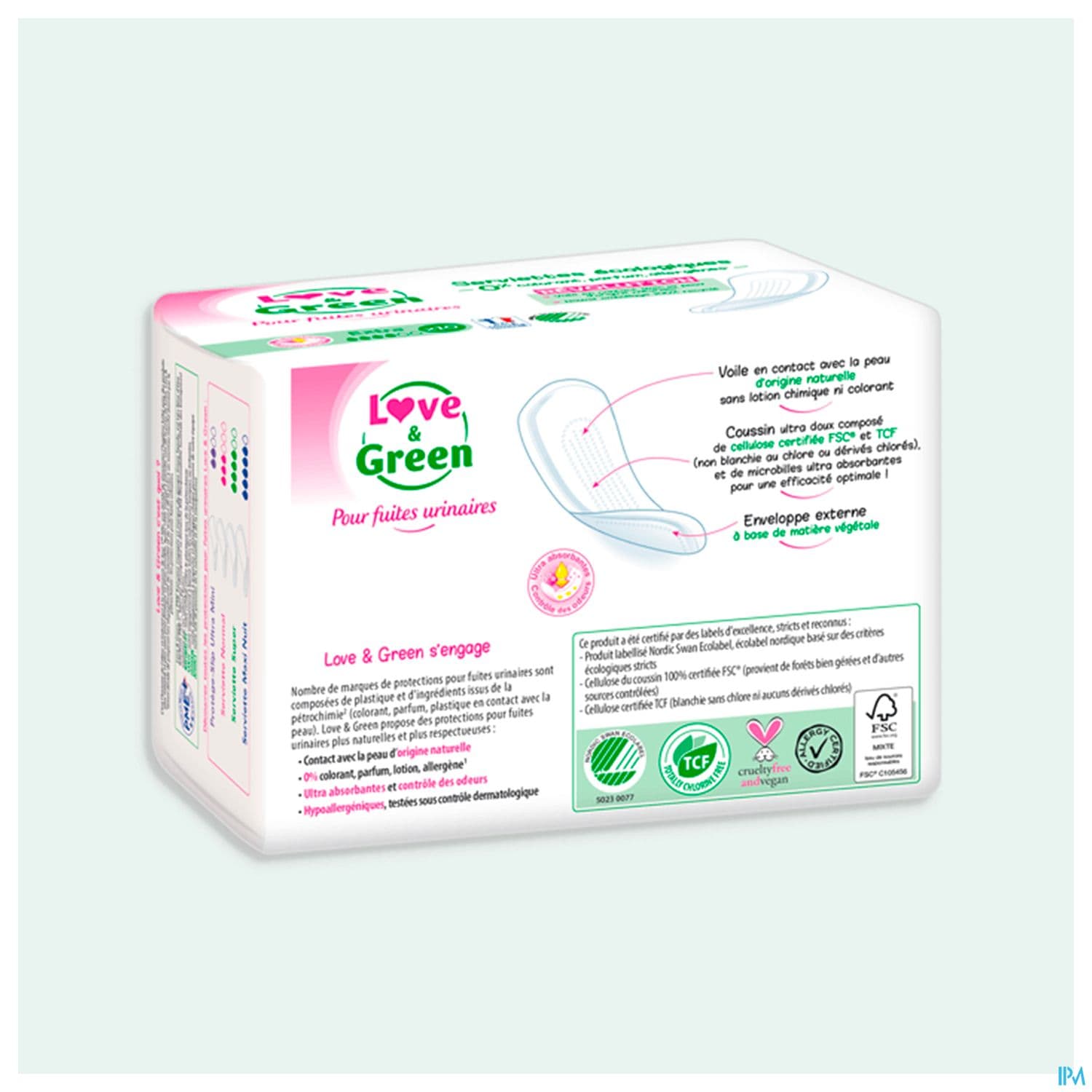 Love Green Serviettes Incontinence Hypoallergeniques Extra X10