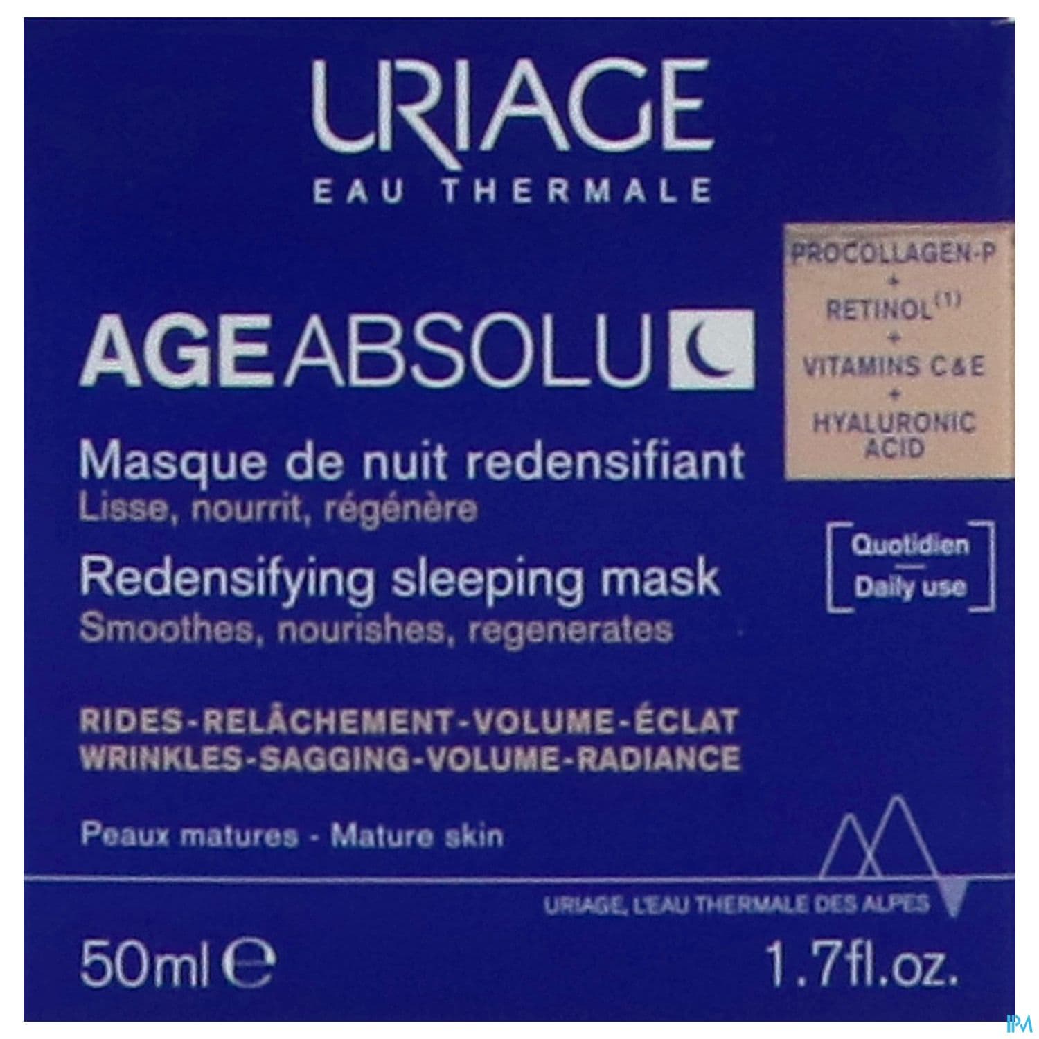 Uriage Age Absolu Masque De Nuit Redensifiant 50ml