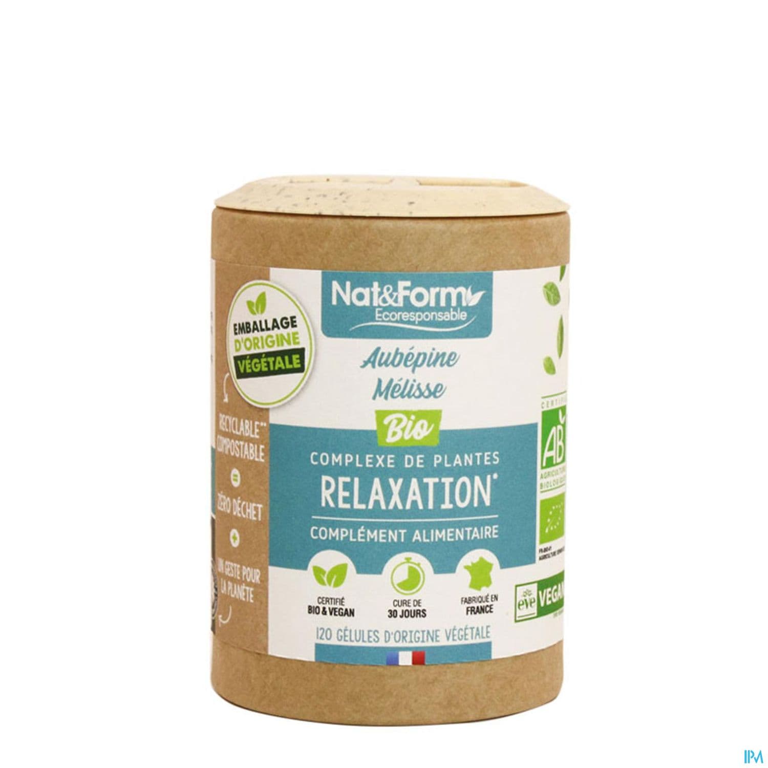 Nat Et Form Ecoresponsable Aubepine Melisse Bio Gelule Vegetale 120