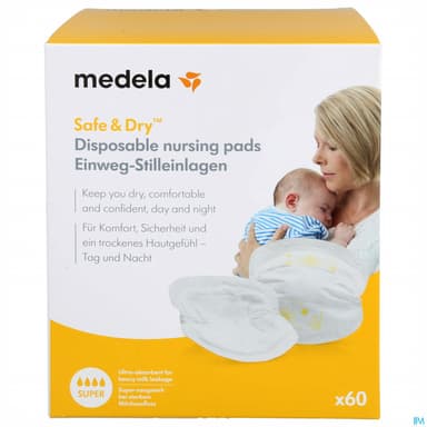Medela Ultra Respirants Coussinet D'allaitement Adhesif Jetable 60