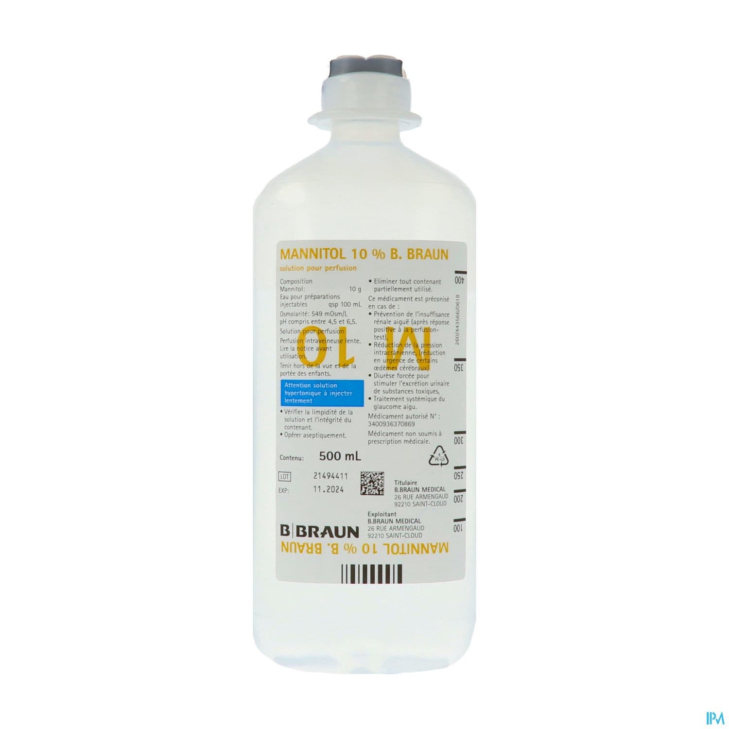 MANNITOL 10% BBRAUN ECOFLAC 500ML
