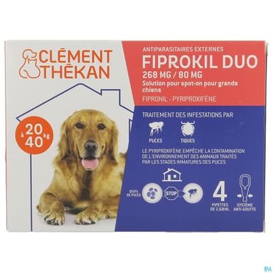 Clement Thekan Fiprokil Duo Spot On Chien 20/40k 4