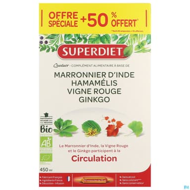 Superdiet Quatuor Bio Circulation Amp 20 + 10off