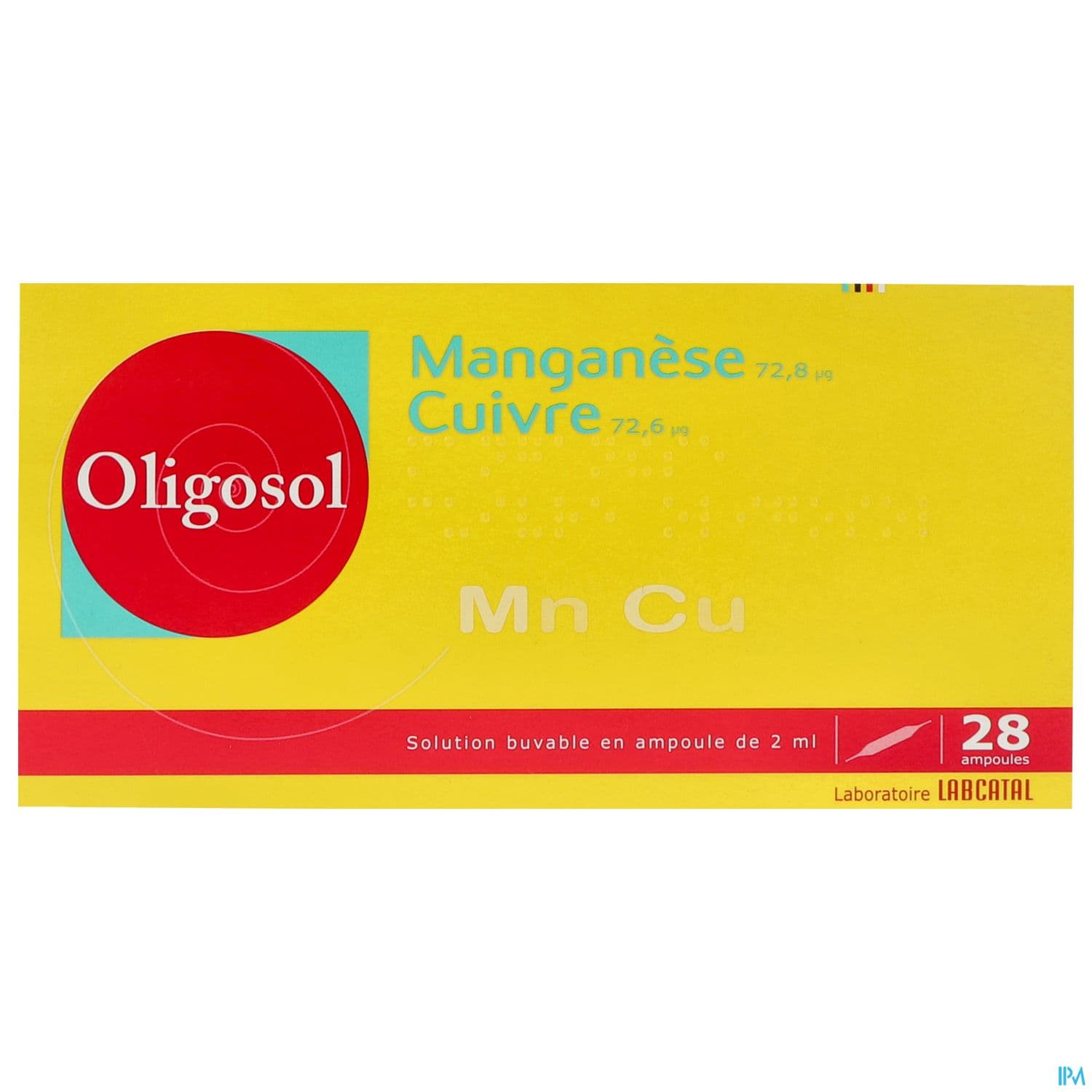 Oligosol Manganese Cuivre Solution Buvable Ampoule 2ml 28