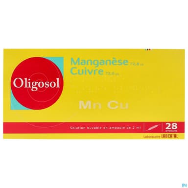 Oligosol Manganese Cuivre Solution Buvable Ampoule 2ml 28