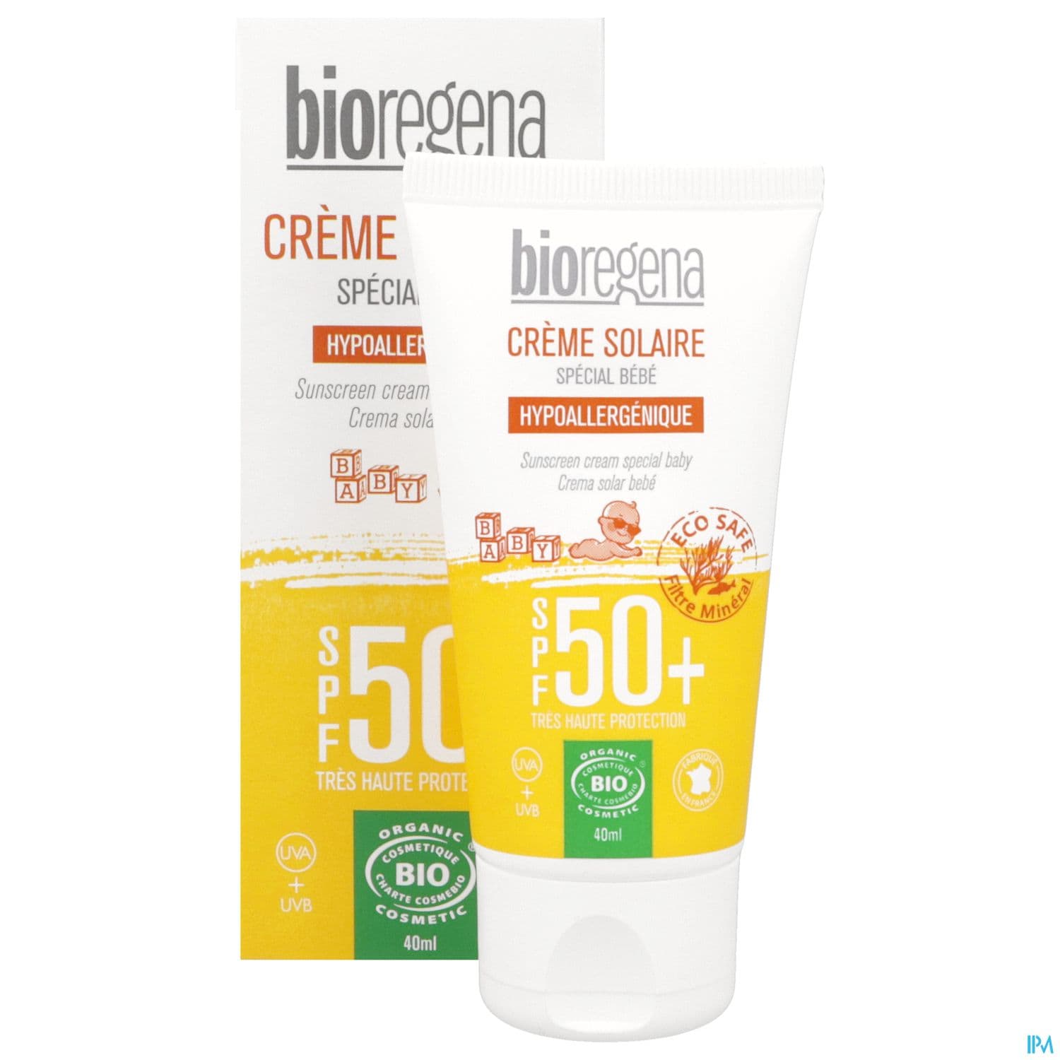 Bioregena Creme Solaire Bebe Spf50+ Bio 40ml