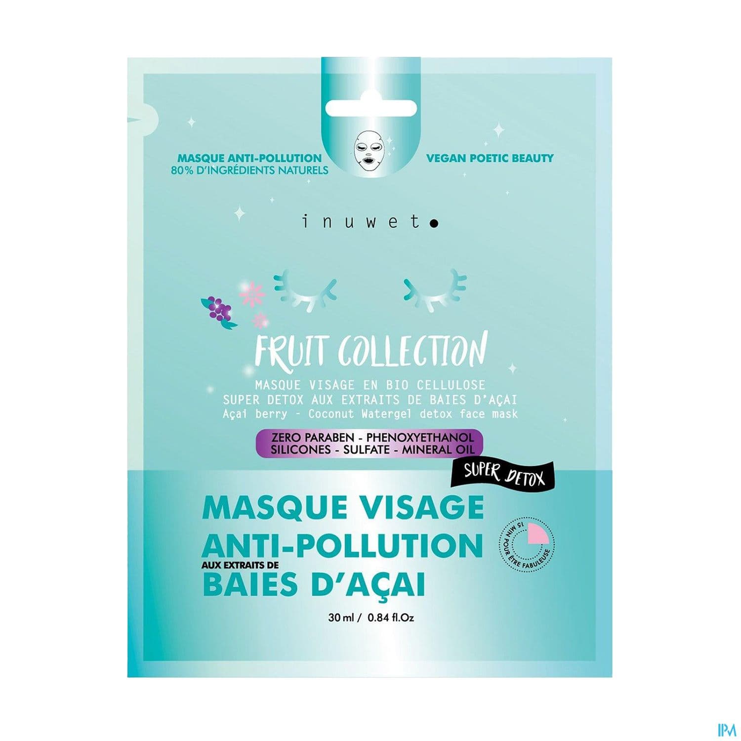 INUWET MASQ VIS A-POLLUT DET ACAI BER BIO — Pharmacie SO OUEST