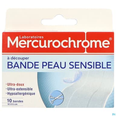MERCUROCHROME BDE PEAU SENSIBL X10
