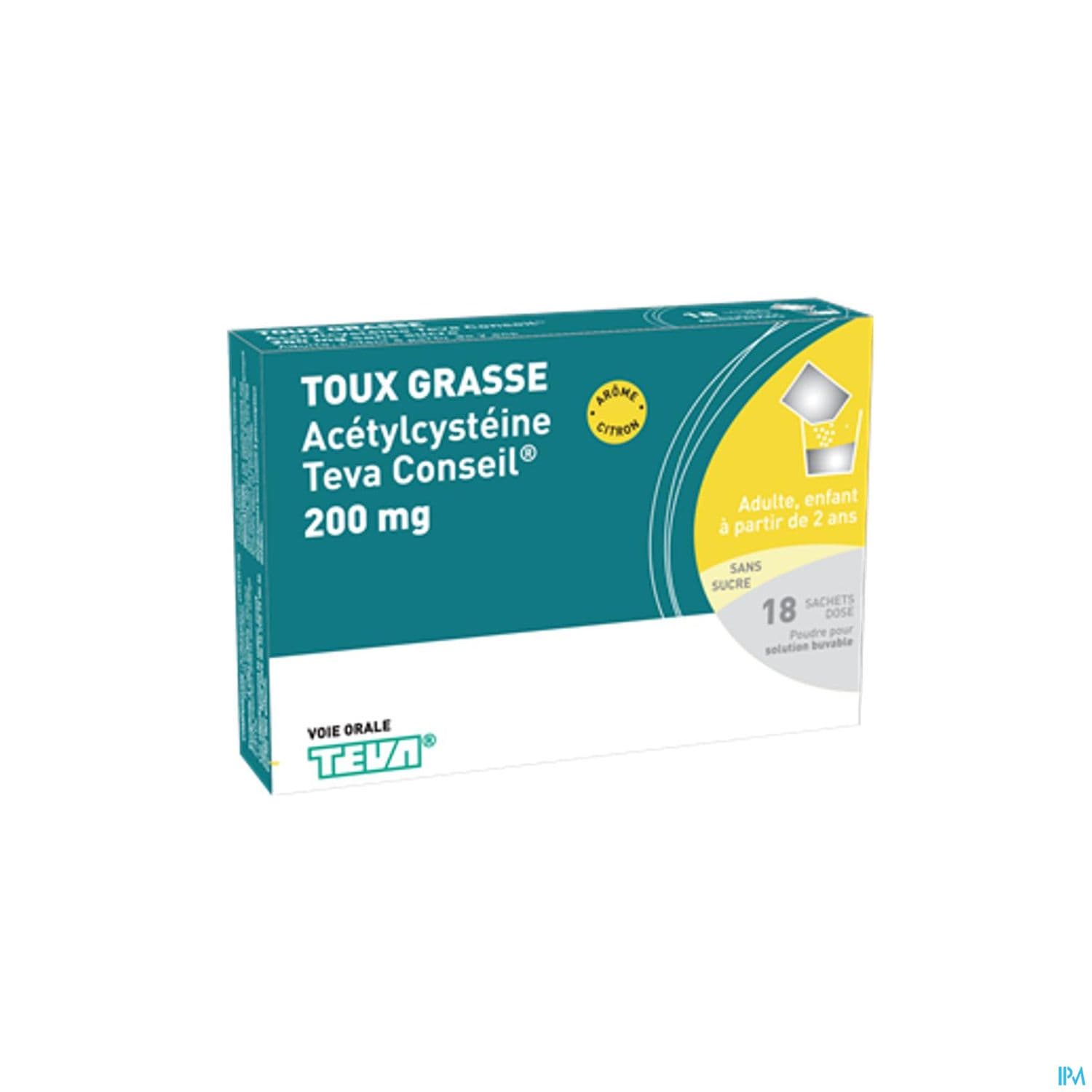 Acetylcysteine Teva Conseil 200mg Sans Sucre Poudre Pour Solution Buvable Sachet 18