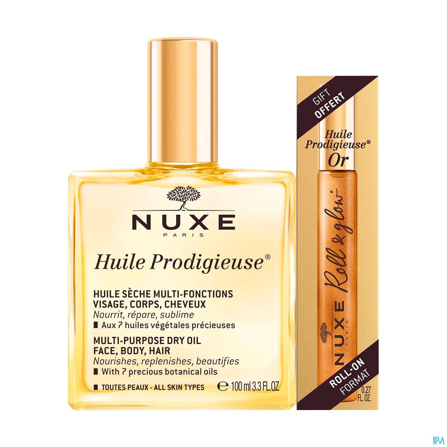 Nuxe Huile Prodigieuse 100ml + Roll On Huile Prodigieuse Or 9ml — Pharmavance Escudier