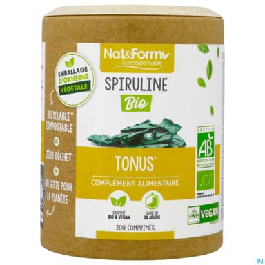 Nat Et Form Ecoresponsable Spiruline Bio Comprime 200