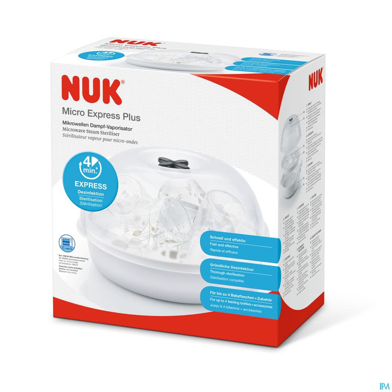 Nuk Sterilisateur Microondes 4 Minutes Capacite 4 Biberons Express — Pharmacie Marie Stuart