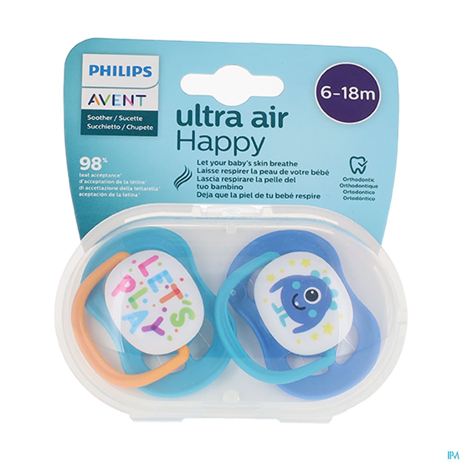 Avent Sucette Ultra Air Mixte Love Papa 6/18mois Scf080/10 X2