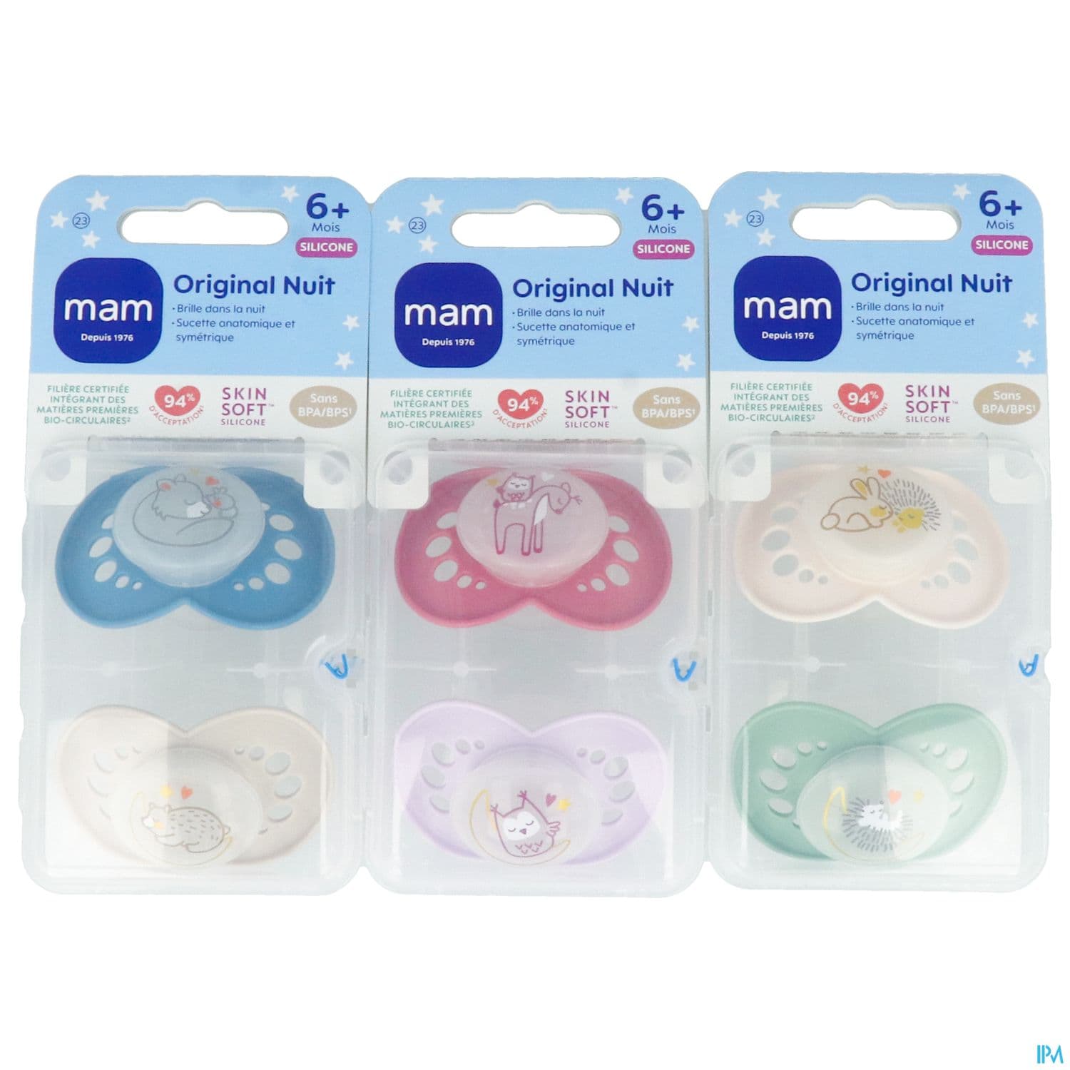 Mam Sucette Original Nuit +6m Silicone X2