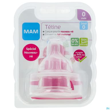 TETINE MAM SILK DEBIT 0 SILIC X2