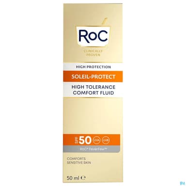 Roc Soleil Protect Visage Fluide Haute Tolerance Reconfortant Spf50+ 50ml