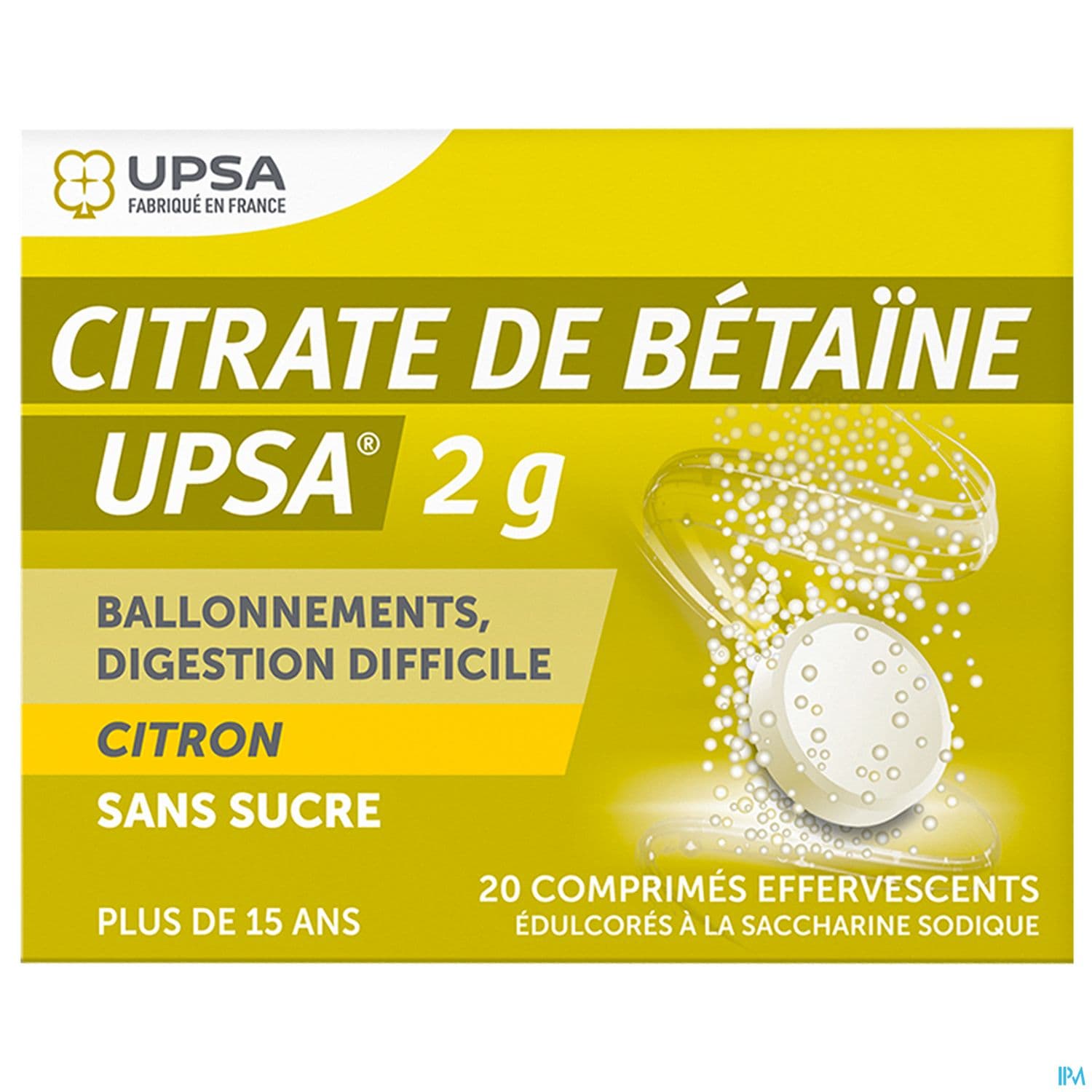Citrate Betaine Upsa 2g Citron Sans Sucre Comprime Effervescent 20