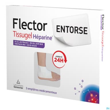 Flector Tissugel Heparine 1g/40000 Ui/100g Emplatre X3