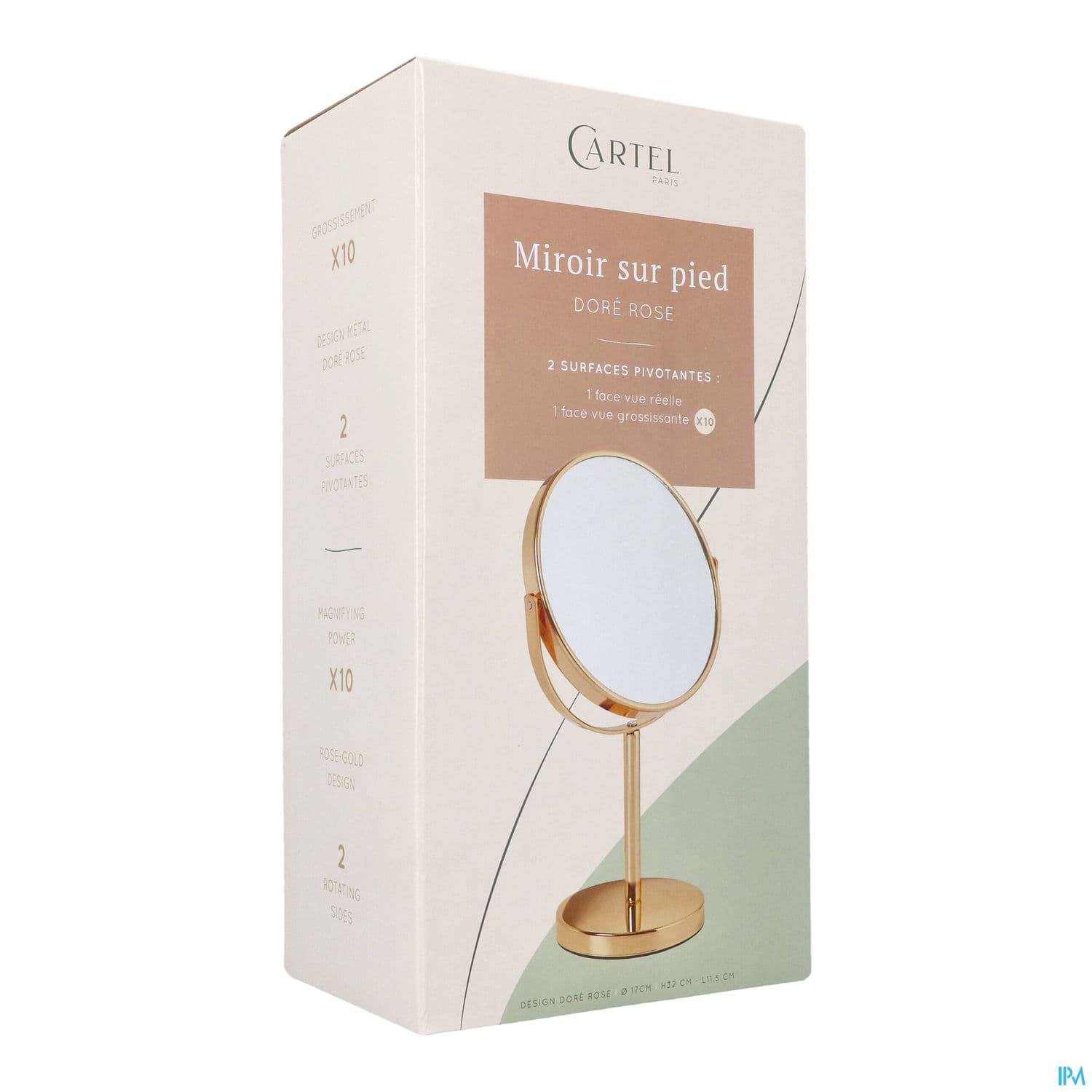 Cartel By Vitry Miroir Pied Or Rose X10 17cm