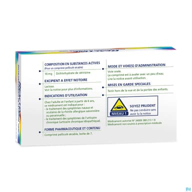 Reactine 10mg Comprime Secable 7