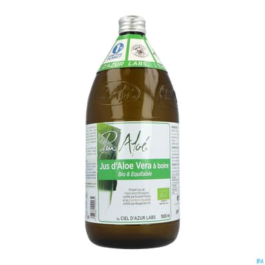 Ciel Azur Puraloe Pur Jus Aloe Vera Pasteurise Bio 1l