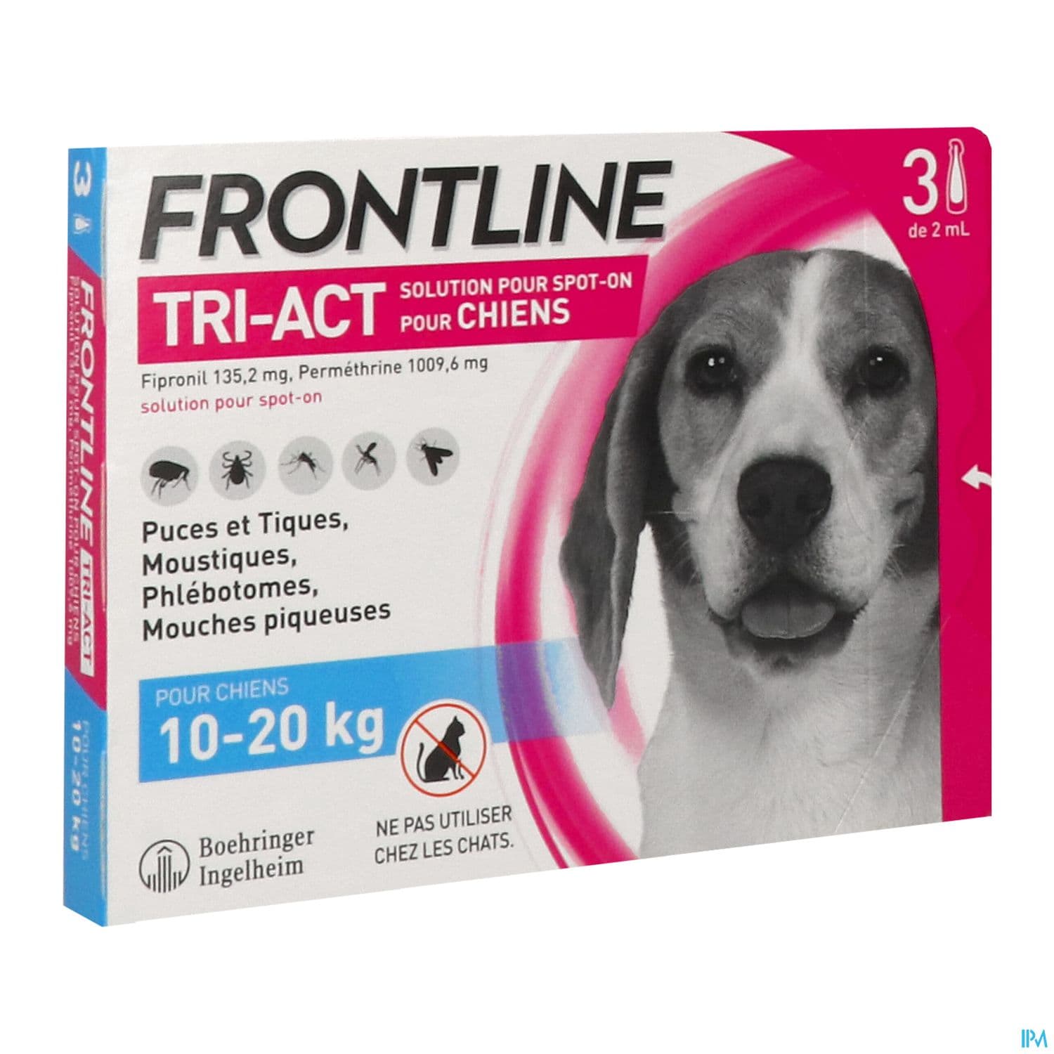 Frontline Tri Act Spot On Chien 10/20kg M Solution X3