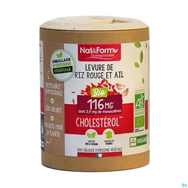 Nat Et Form Ecoresponsable Levure De Riz Rouge Et Ail Bio Gelule Vegetale 200