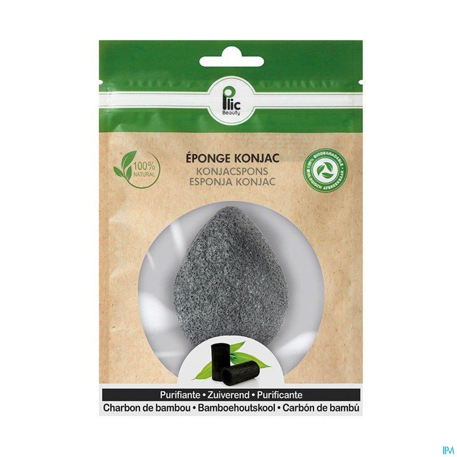 Plic Beauty Eponge Konjac Charbon Bambou X1