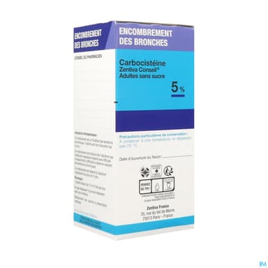 Carbocisteine Zentiva Conseil 5% Adulte Sans Sucre 250ml