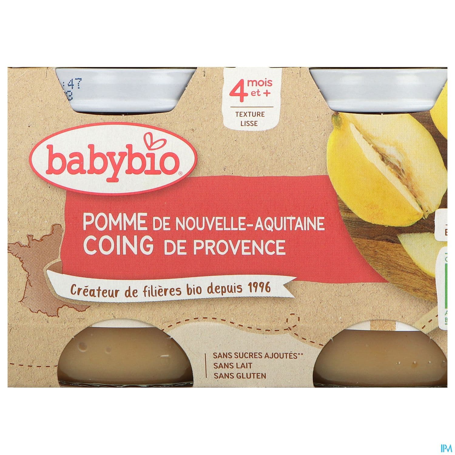 BABYBIO POMME COING 2X130G