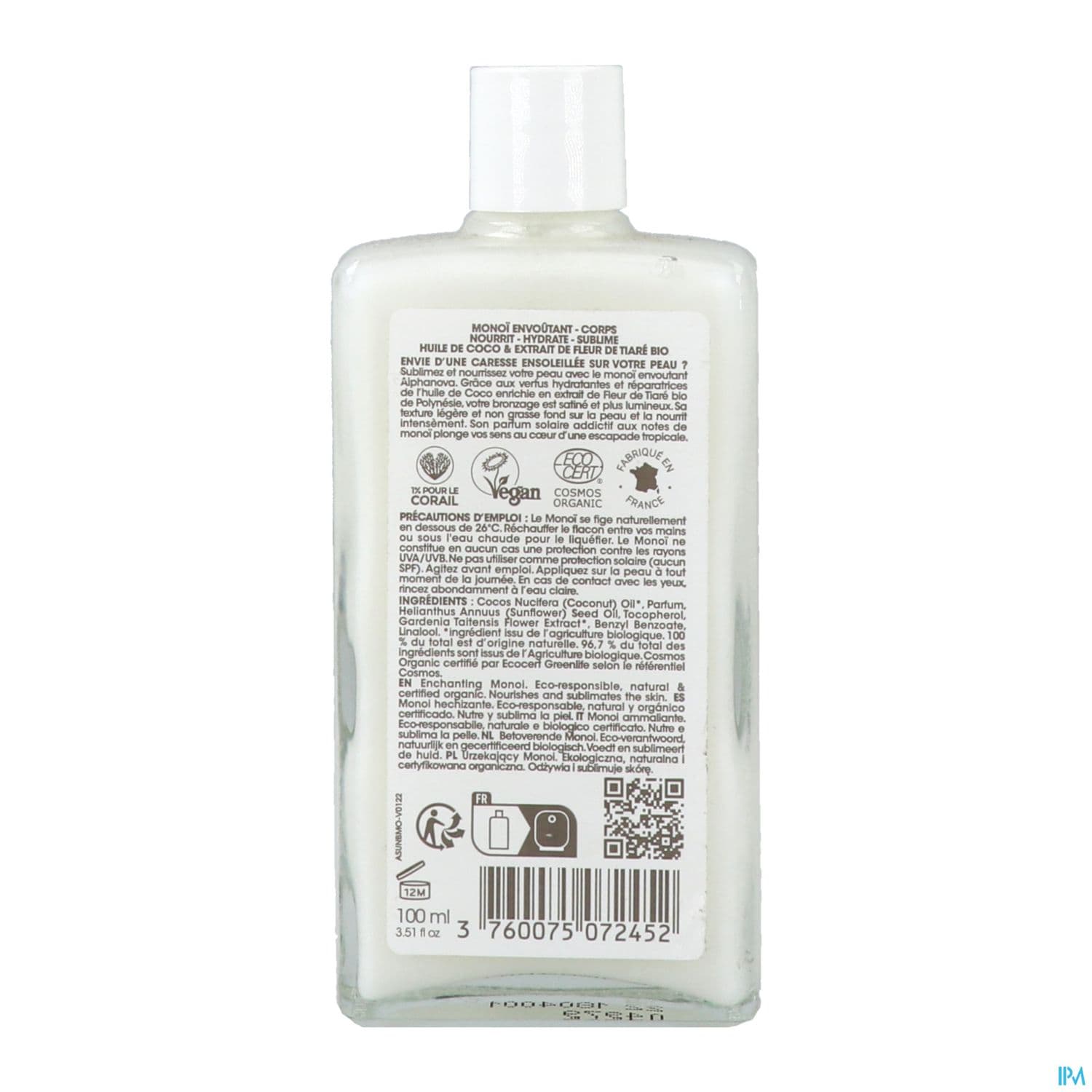 ALPHANOVA SUN MONOI ENVOUTANT100ML