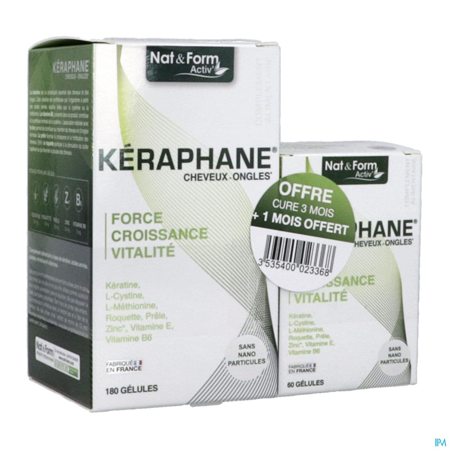 Nat Et Form Keraphane Cheveux Ongles Gelule 180 + 60
