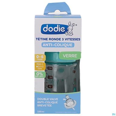Dodie Initiation+ Biberon Anticolique Verre Oiseaux 0/6mois 150ml