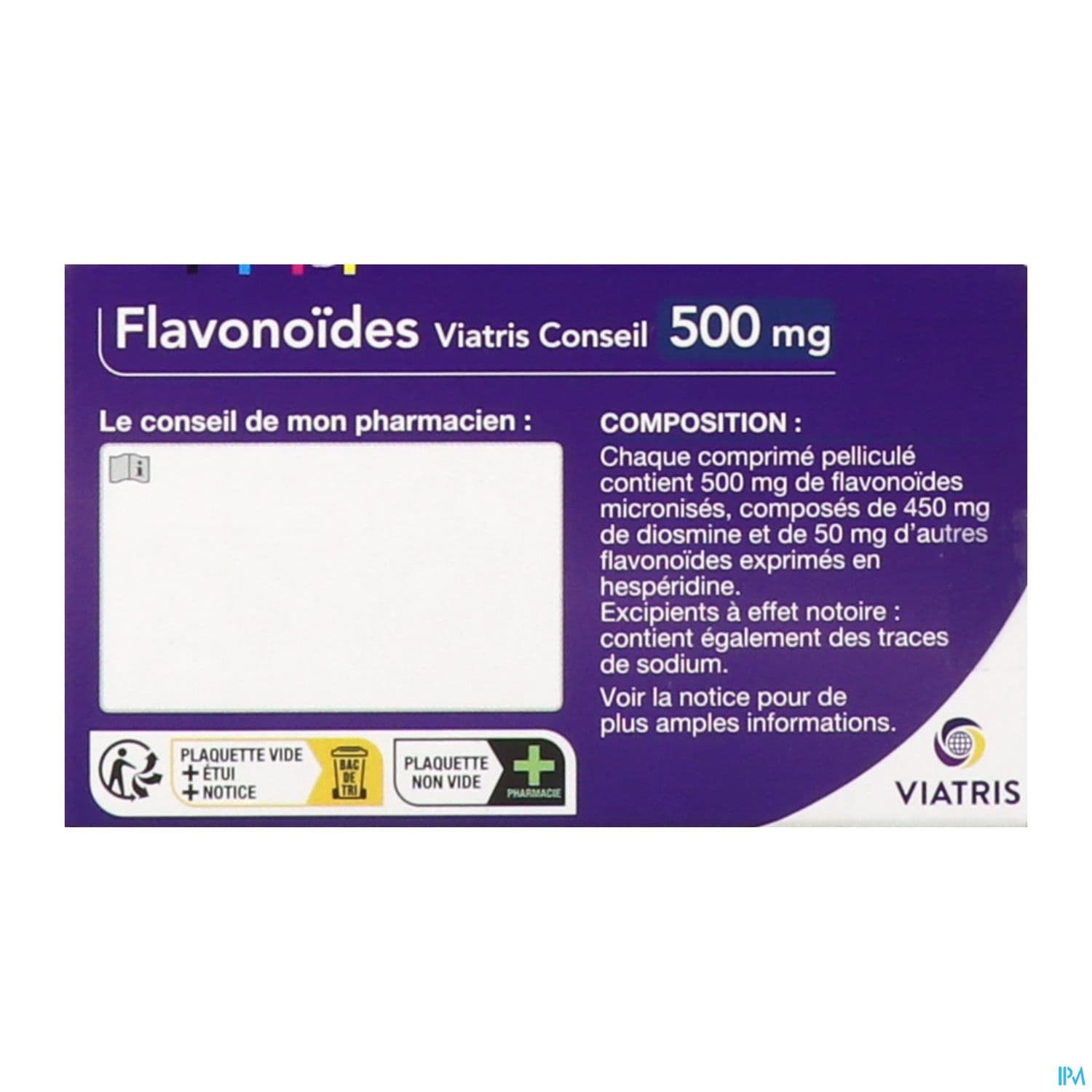 FLAVONOIDES 500MG VIATRIS CPR 60