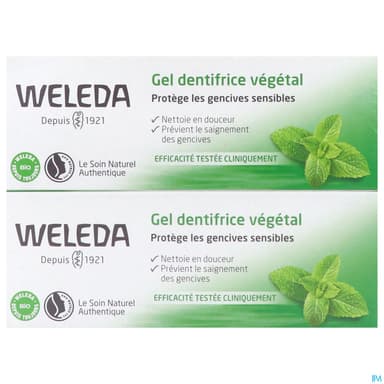Weleda Dentifrice Gel Vegetal 75ml X2