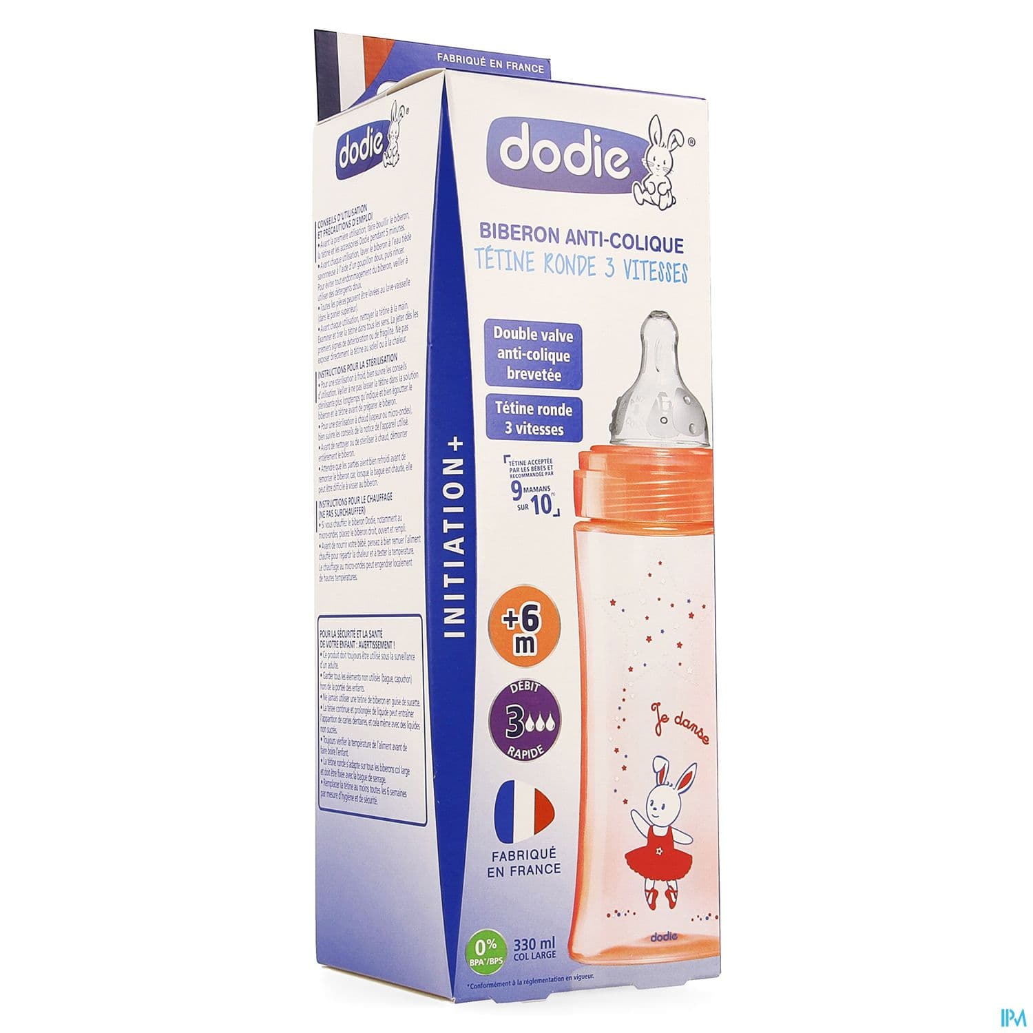Dodie Initiation+ Biberon Anticolique Rose Danseuse +6mois 330ml