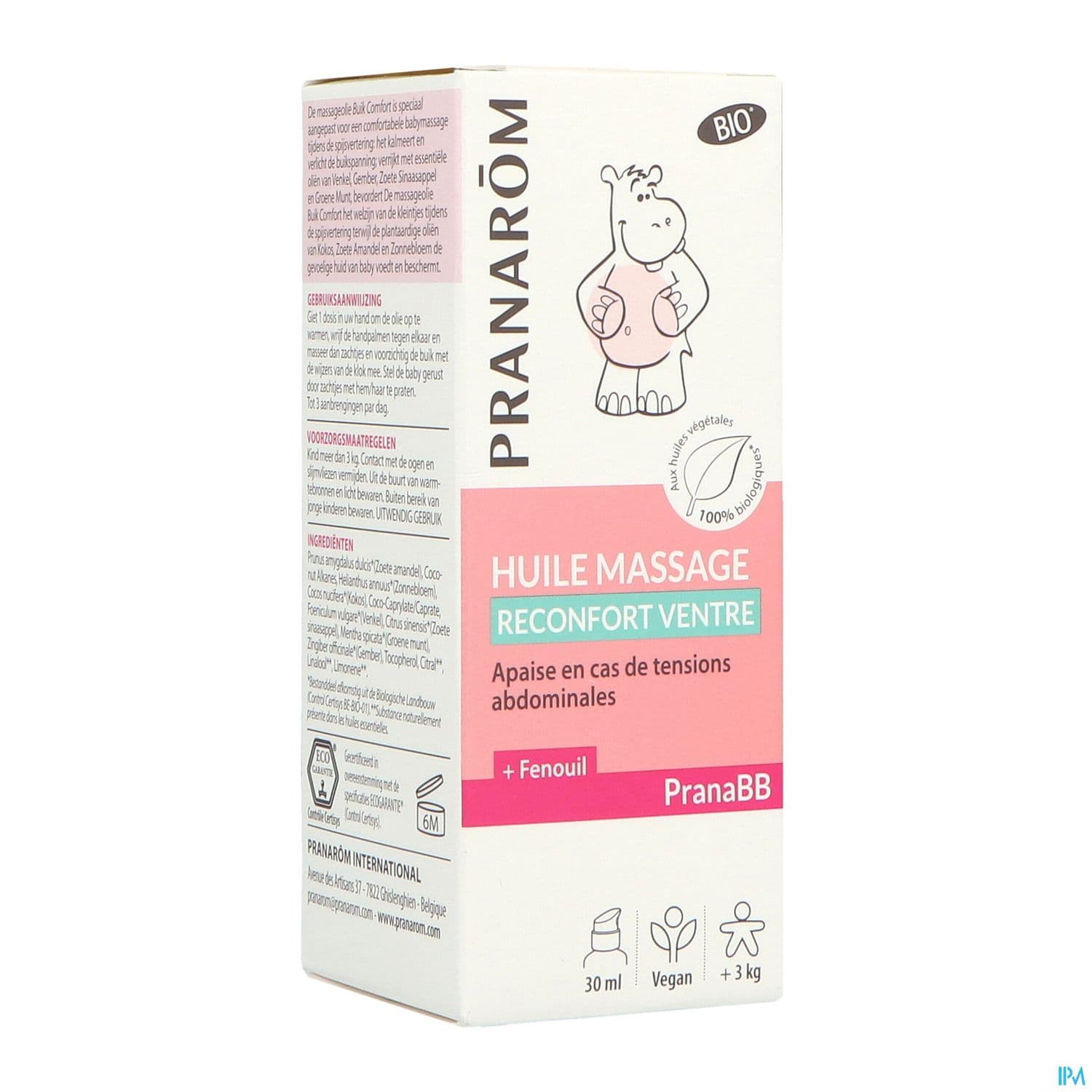 Pranarom Pranabb Huile De Massage Bio Reconfort Ventre 30ml